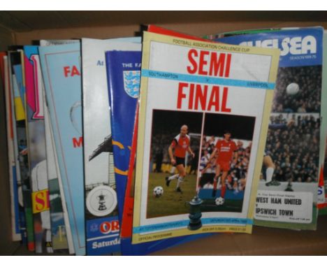 Football Programme Boxes: From the 60s onwards including European, Semis + Cup Finals. Incredibly being sold with no reserve.