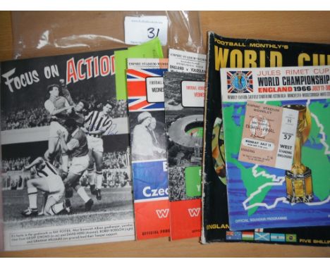England 1966 World Cup Brochure + Ticket: Tournament brochure with ticket for England v Uruguay 11 7 66. C/W two 1966 program