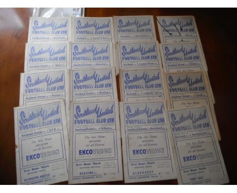 Southend United 51/52 Home Reserve Football Programmes: Includes reserve matches v QPR Arsenal Chelsea + Tottenham. Good. (16