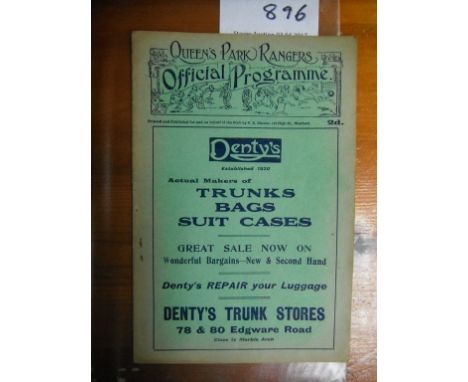 25/26 QPR Reserves v Arsenal Football Programme: London combination 12 page programme dated 12/9/1925 in very good condition 