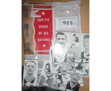 D C Thomson Football Cards: Full set of 16 cup tie stars of all nations together with wallet that came with Victor from the e