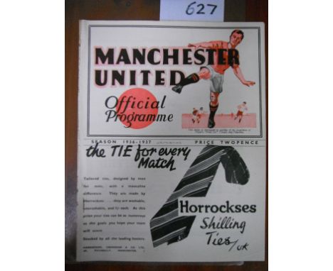 36/37 Manchester United v Arsenal Football Programme: Stunning condition ex bound dated 3 10 1936 with no writing or faults. 