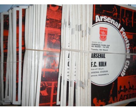 Arsenal Home Football Programmes: 66 x 68/9, 52 x 69/70 + 51 x the double season of 70/71. Duplication but generally good wit