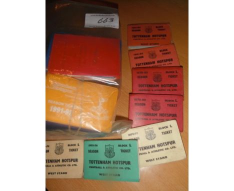 Tottenham Season Ticket Book Collection: Starting from 75/76 to 95/96 an incomplete run with slight duplication. Good. (28)