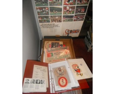 1966 World Cup Football Memorabilia: Wide selection of items including World Cup Willie Christmas card from FA, Knitting patt