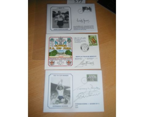 Tottenham Signed First Day Covers: A 1981 FA Cup Final signed by Ricky Villa, 1961 FA Cup Final signed by Dyson + Smith plus 