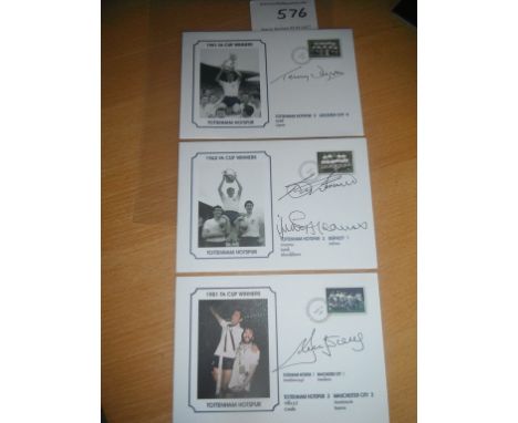 Tottenham Signed First Day Covers: 1962 FA Cup Winners signed by Greaves and Smith, 1961 FA Cup Winners signed by Dyson and a
