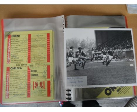 Orient 80/81 Centenary Football Memorabilia: Superb folder including a programme for every home match fully signed by opponen