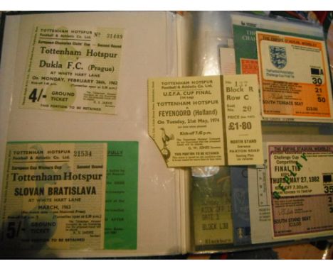 Tottenham Football Ticket Collection: Includes 61/62 Dukla Prague, 62/63 Slovan Bratislava, FA Cup Finals 81 Replay, 82 + Rep