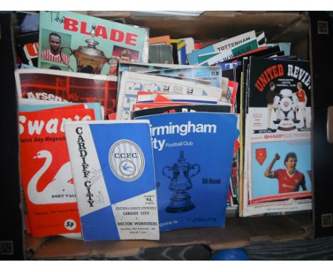 Football Programme Box: Large mixture of clubs including Cup Finals Testimonials Friendlies League + Cup with odd postponed i