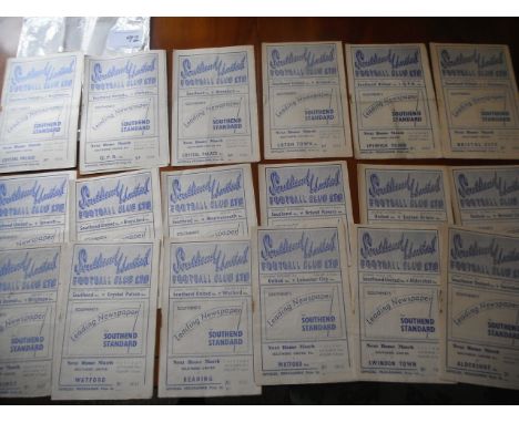 Southend United 52/53 Home Reserve Football Programmes: Includes reserve matches v Ipswich QPR Arsenal Chelsea + Brighton. Go