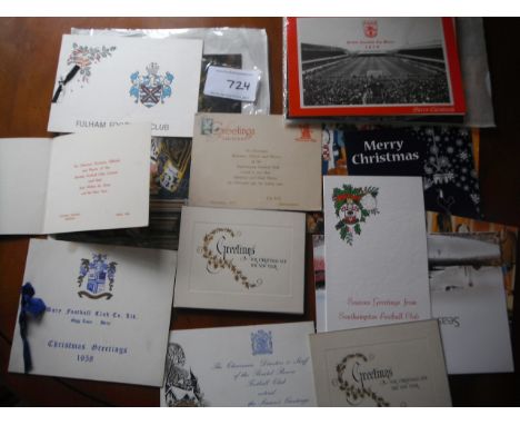 Football Christmas Cards: Nice selection of Arsenal from 1979 (9), Tottenham (7), plus from 1958 Southampton, Bury, Barnsley,