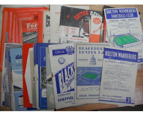 1950s Football Programmes: Includes 53/54 Man Utd v Newcastle, Blackpool v Sheffield United, 54/55 Blackburn v Luton and 56/5