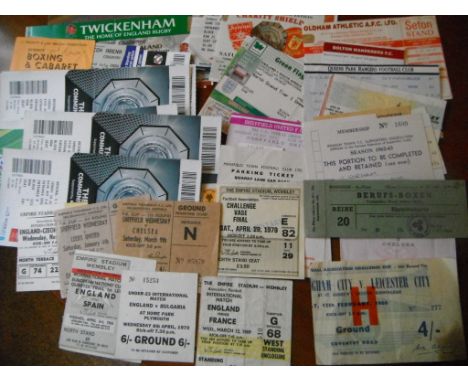 Football Ticket Collection: Including England Charity Shield and Semi Finals with duplication. Fair/Good with instructions to