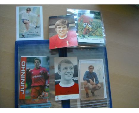 Signed Football Postcard Collection: Varied collection with no real theme. Some nice older players like B Charlton T Finney W