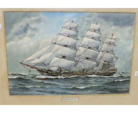 George R Wiseman, 'Sovereign of The Seas', a signed watercolour, 37 x 55cm, titled on mount.
