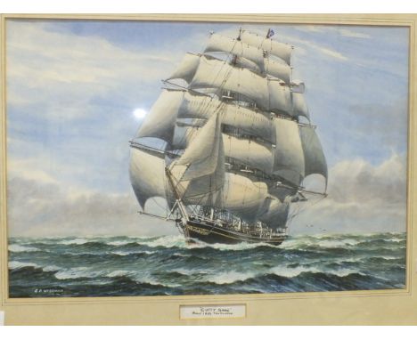 George R Wiseman, 'Cutty Sark', a signed watercolour, 37 x 55cm, titled on mount.