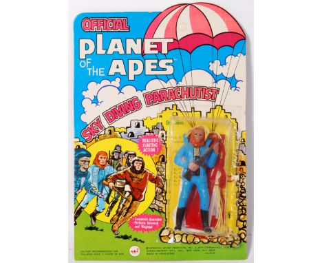 A rare vintage Ahi made Planet Of The Apes 'Sky Diving Parachutist' action figure. Carded, untouched. Made in 1967. Mint+ car