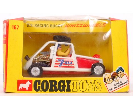 An original vintage Corgi Toys Whizzwheels No. 167 ' US Racing Buggy ' diecast model. Appears mint, within the original box.
