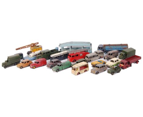 A large collection of assorted original vintage loose Dinky diecast models, including some military themed. Comprising of: Su