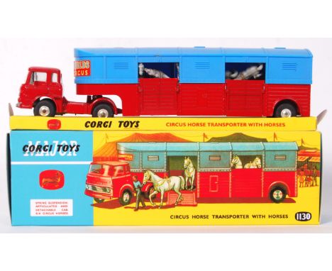 An original vintage Corgi Toys diecast model Chipperfield's Circus diecast model No. 1130 Circus Horse Transporter With Horse