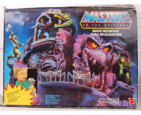 An original vintage Masters Of The Universe MOTU action figure playset ' Snake Mountain .' Within the original box. By Mattel