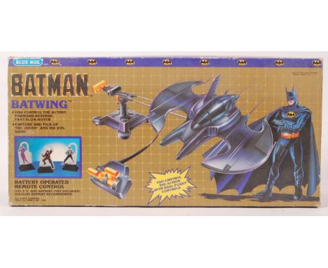 A vintage Blue Box made Batman Batwing ' Battery Operated Remote Control ' playset. Within the original box. Appears unused, 