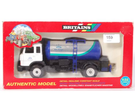 A vintage Britains Farm diecast model 9599 - Milk Marque Tanker. Contents appear mint, within the original box.