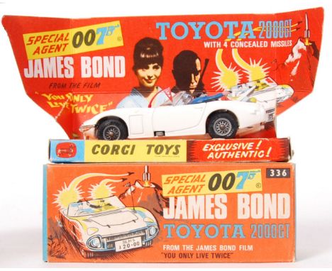 A vintage Corgi Toys diecast model 336 ' 007 James Bond Toyota 2000GT '. From an ex-shop-stock collection. Mint unused origin