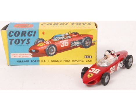 An original vintage Corgi diecast model 154 Ferrari F1 Racing Car. Near mint. Within its original box.  