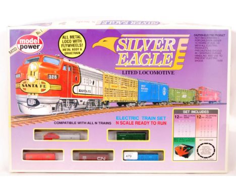 A Model Power N Gauge model railway train set 'Silver Eagle' 1150. Appearing to be complete and little used, within the origi