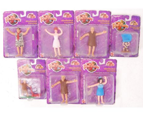 A collection of 7x Mattel made ' The Flintstones ' movie related action figures. All carded, all unopened. To include Fred, B