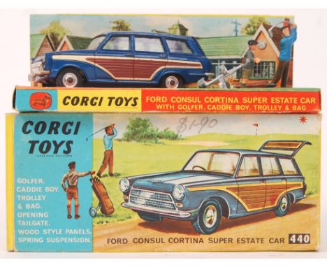 An original vintage Corgi Toys diecast model No. 440 Ford Consul Cortina Super Estate Car. Model appears very good to near mi