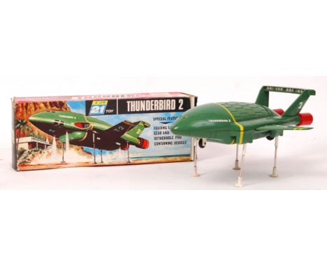 An original vintage retro c1960's JR21 Thunderbirds Friction Motor ' Thunderbird 2 ' scale toy model. Appears complete & with