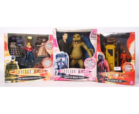 A collection of 3x Doctor Who Character Toys made action figure playsets. Comprising of: The Satan Pit Set, Doctor & Slitheen