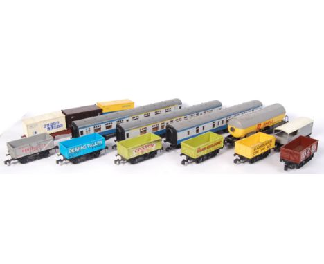 A collection of assorted vintage 0 Gauge railway trainset rolling stock. Most Lima, to include InterCity carriages, Wagons an