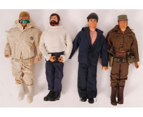 A collection of 4x vintage Action Man / GI Joe action figures / dolls. All vintage, to include an Eagle Eyes variation. All w