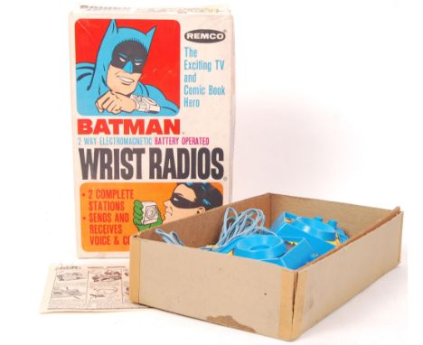 A set of rare vintage Batman ' Remco ' made ' Wrist Radios .' Within the original box. Radios appear little used, with card i