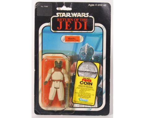 An original vintage Star Wars Kenner carded action figure ' Klaatu .' 77 back. Sealed, the figure unremoved from original bub