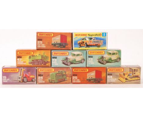 A collection of 9x assorted Matchbox diecast model cars, all boxed. All '75' series, and 1x Superfast model. Comprising of; S