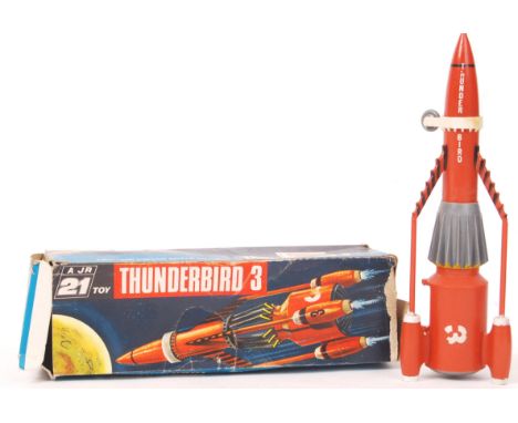 An original vintage retro 1965 JR21 Thunderbirds ' Thunderbird 3 ' friction motor plastic toy. Motor appears to be missing. W