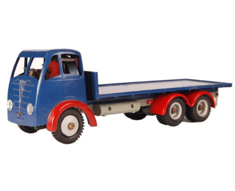 A rare original vintage Shackleton made precision diecast model Foden truck. In blue and red. The flatbed lorry with working 