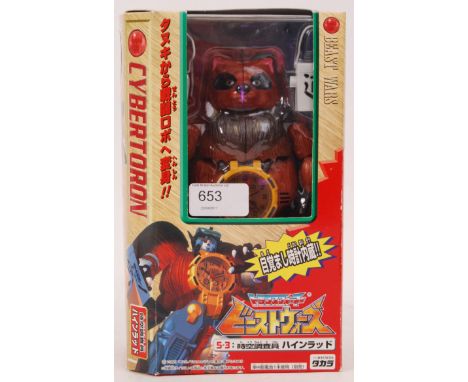 An original Takara made Transformers Japanese import Cybertoron Heinrad Racoon clock Transformer. Working order, and unused, 