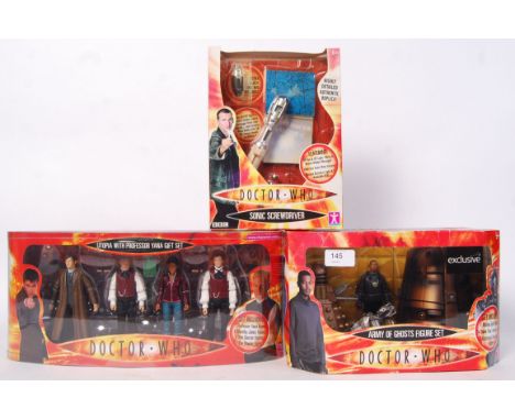 A collection of 3x Character Toys ' Doctor Who ' action figure playsets. Comprising of; Army Of Ghosts Figure Set (Exclusive)