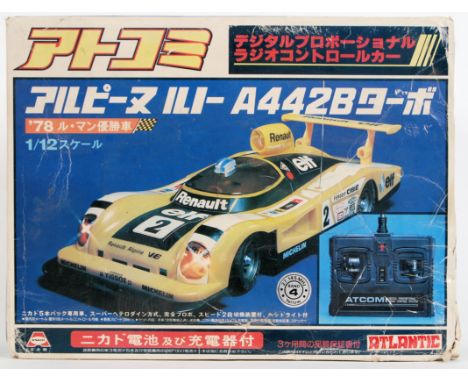 A rare vintage 1980's Japanese imported Asahi 1/12 scale RC Radio Control Renault Alpine A442B Turbo car. Within the original