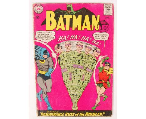 Batman DC National Comics comic book. Issue 171, May 1965. First Silver Age appearance of The Riddler. Featuring 'The Remarka