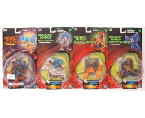 A collection of 4x original Hasbro Transmetals & Fuzors Beast War Biocombat Transfomers carded figures to include; Maximal No
