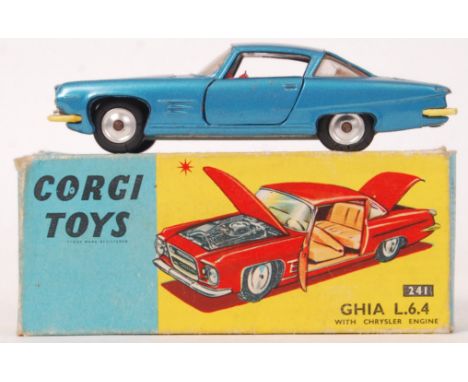 An original vintage Corgi diecast model 241 Ghia with Chrysler V8 Engine. Within its original box.  