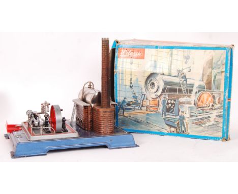 An original vintage Wilesco D16 Live Steam Engine Plant. Appearing little used, within the original box. Complete with chimne