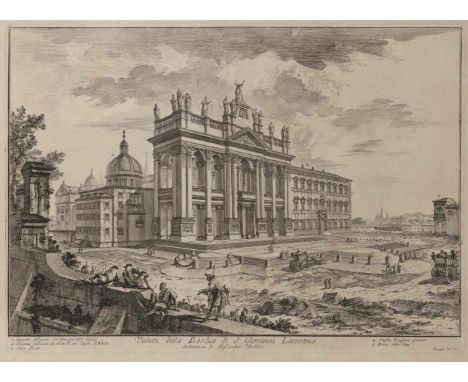   Giovanni Battista Piranesi  Giovanni Battista Piranesi   1720 Mogliano - 1778 Rom      "Veduta della Basilica di S. Giovann